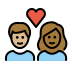 couple with heart, person, person, medium-light skin tone, medium-dark skin tone